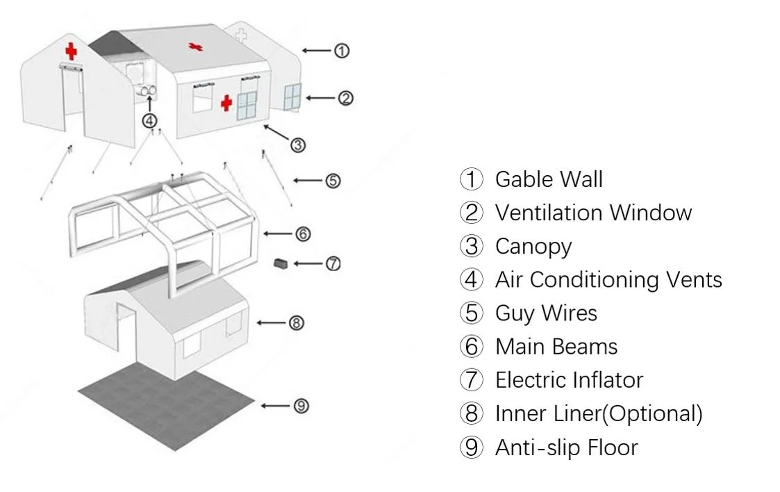 Medical Inflatable Tent Emergency Shelter for Field Hospital or Outdoor Camping