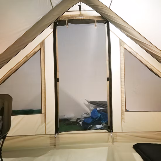 インフレータブルキャンプテント 3-5 人用 L サイズキャンバスコットンベルテントポータブル屋外エアチューブベルテントクイック調整ポールなし