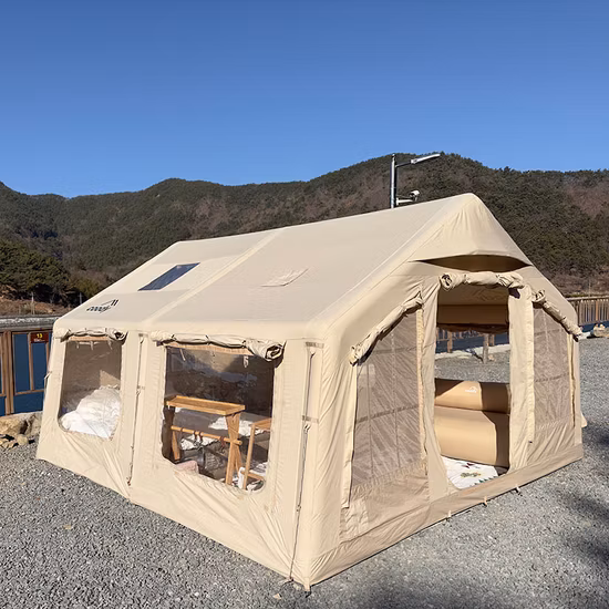 屋外ハイキング、インスタントエアテント、キャンプ用の大きくて組み立てが簡単なインフレータブルファミリーテント